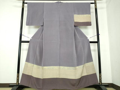 平和屋着物●訪問着 駒刺繍 鹿の子横段文 鬼しぼ縮緬 金彩 正絹 逸品 DAAS3429ps