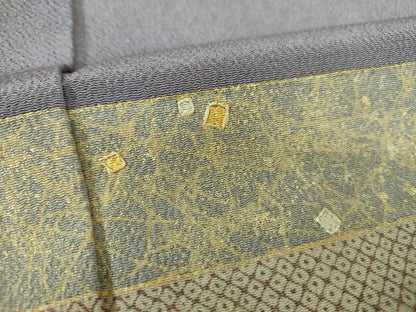 平和屋着物●訪問着 駒刺繍 鹿の子横段文 鬼しぼ縮緬 金彩 正絹 逸品 DAAS3429ps