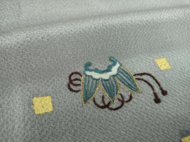 平和屋着物●人形作家・ホリヒロシ 訪問着 刺繍 宝尽くし 暈し染め 鬼しぼ縮緬 金彩 正絹 逸品 DAAS3449ps