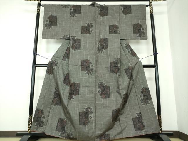 平和屋着物●本場大島紬 7マルキ 平安人物風景花文 久野織物特製 証紙付き 正絹 逸品 DAAS3458ps