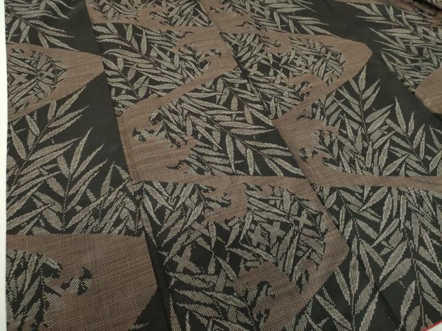 平和屋着物●本場大島紬　7マルキ　古代泥染　草葉文　都成織物謹製　証紙付き　正絹　逸品　DAAS3465ps 平和屋着物○本場大島紬 7マルキ 古代泥染 草葉文 都成織物