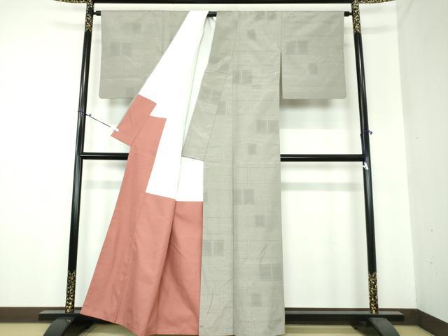 平和屋着物●髭紬 色紙文 正絹 逸品 DAAS3470ps