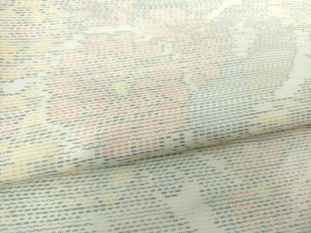 平和屋着物●本場大島紬 白大島 雲取り花文 正絹 逸品 DAAS3472ps