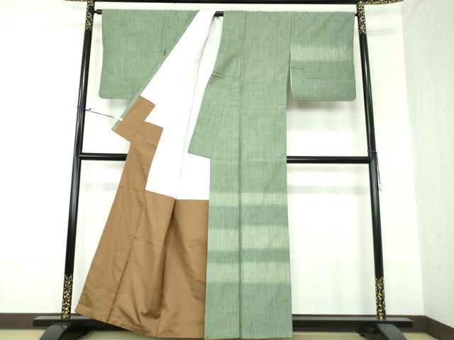 平和屋着物●訪問着 紬地 横段文 正絹 逸品 DAAS3483ps
