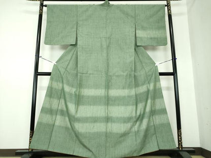 平和屋着物●訪問着 紬地 横段文 正絹 逸品 DAAS3483ps
