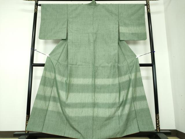 平和屋着物●訪問着 紬地 横段文 正絹 逸品 DAAS3483ps