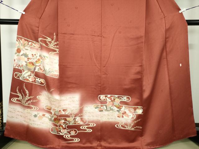 平和屋着物●十日町老舗ブランド 吉澤友禅 吾妻徳穂 訪問着 霞花文 暈し染め 金彩 正絹 逸品 DAAS3488ps