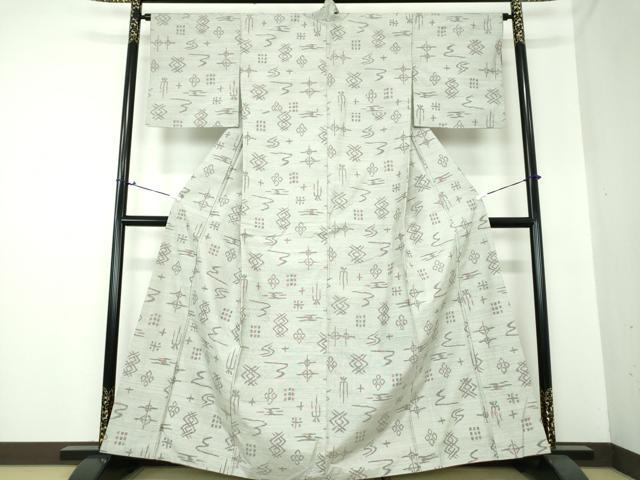 平和屋着物●上質な紬 抽象文様 正絹 逸品 DAAS3493ps