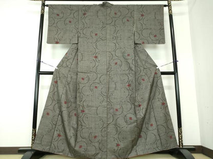 平和屋着物●本場大島紬 7マルキ 草花丸文 正絹 逸品 DAAS3498ps