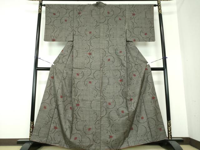 平和屋着物●本場大島紬 7マルキ 草花丸文 正絹 逸品 DAAS3498ps