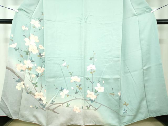 平和屋着物●訪問着　友禅　枝花文　暈し染め　正絹　逸品　DAAS3499ps