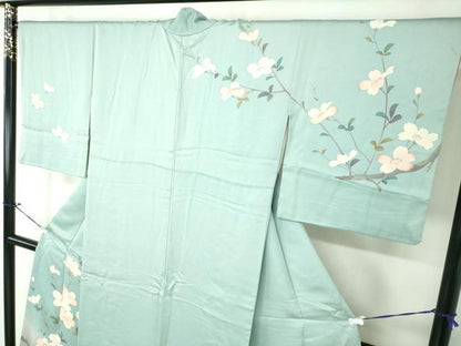 平和屋着物●訪問着　友禅　枝花文　暈し染め　正絹　逸品　DAAS3499ps