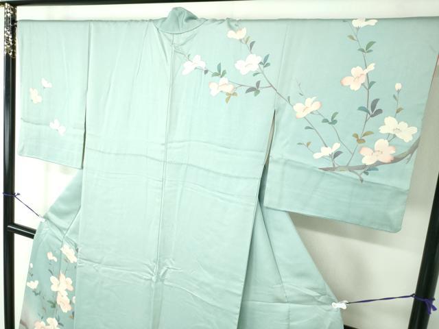 平和屋着物●訪問着　友禅　枝花文　暈し染め　正絹　逸品　DAAS3499ps