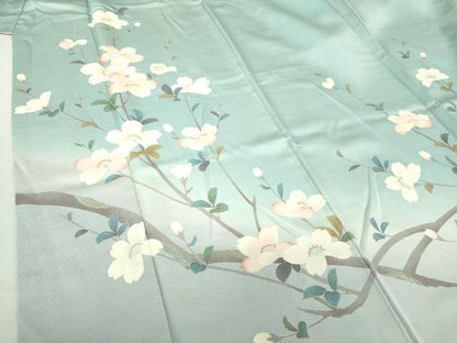 平和屋着物●訪問着　友禅　枝花文　暈し染め　正絹　逸品　DAAS3499ps