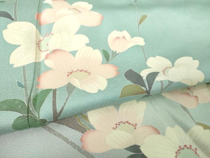 平和屋着物●訪問着　友禅　枝花文　暈し染め　正絹　逸品　DAAS3499ps
