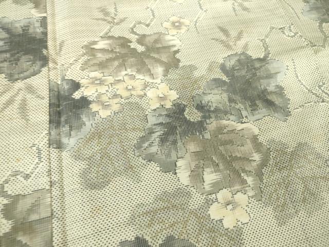 平和屋着物●本場大島紬　7マルキ　総絣　蔦の葉花文　正絹　逸品　DAAS3500ps