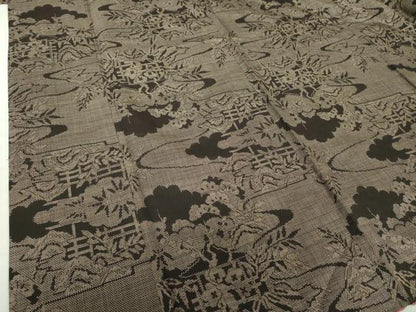 平和屋着物●本場大島紬 7マルキ 雲取り風景花文 正絹 逸品 DAAS3509ps