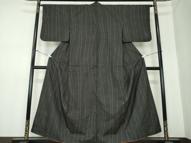 平和屋着物●本場大島紬　7マルキ　よろけ縞　正絹　逸品　DAAS3514ps