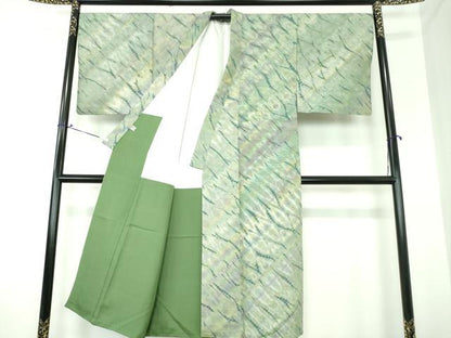 平和屋着物●男性　紬　絞り　霞文　まるやま扱い　正絹　逸品　DAAS3516ps