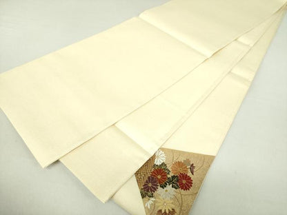平和屋着物●太鼓柄袋帯　刺繍　雪輪吉祥花文　金彩　正絹　逸品　未使用　DAAS3530ps