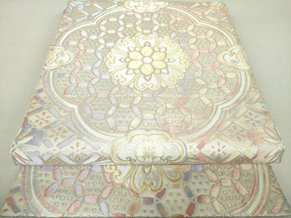 平和屋着物●西陣　川島織物　六通柄　本袋帯　吉祥花文　金銀糸　正絹　逸品　DAAS3565ps