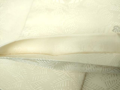 平和屋着物●六通柄袋帯　唐織　松菱に鶴の丸文様　銀糸　正絹　逸品　未使用　DAAS3571ps