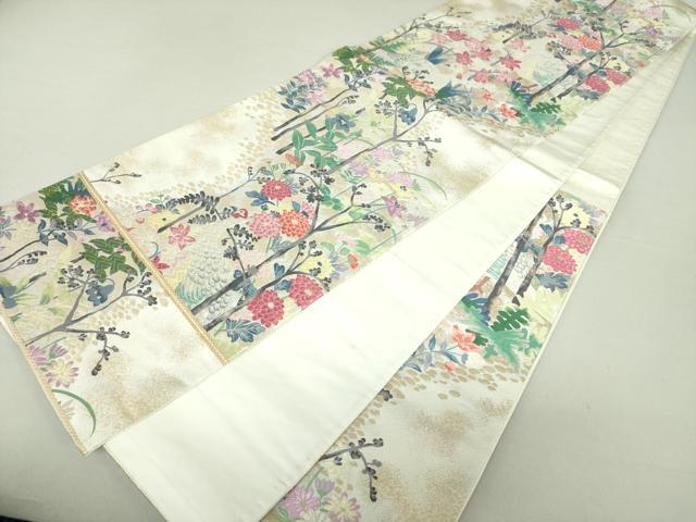 平和屋着物●本加賀友禅作家 百貫華峰 「美しいキモノ」お馴染みのメーカー となみ織物 六通柄袋帯 唐織 花鳥文 金糸 逸品 DAAS3577ps