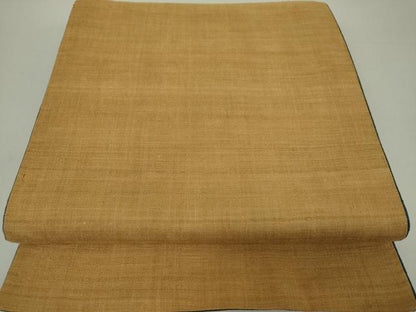 平和屋着物●両面 全通柄袋帯 紬地 高麗納戸色 黄唐茶色 正絹 逸品 DAAS3648ps