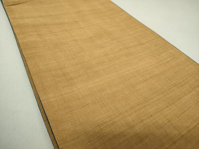 平和屋着物●両面 全通柄袋帯 紬地 高麗納戸色 黄唐茶色 正絹 逸品 DAAS3648ps