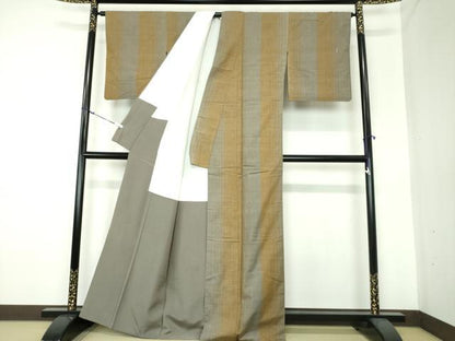 平和屋着物●上質な紬　変わり間道　正絹　逸品　DAAS3659ps