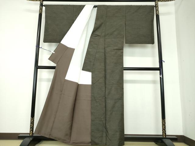 平和屋着物●上質な紬 横縞 正絹 逸品 DAAS3672ps