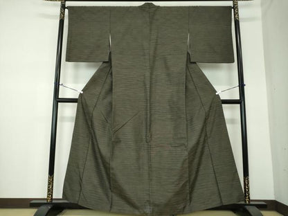 平和屋着物●上質な紬 横縞 正絹 逸品 DAAS3672ps
