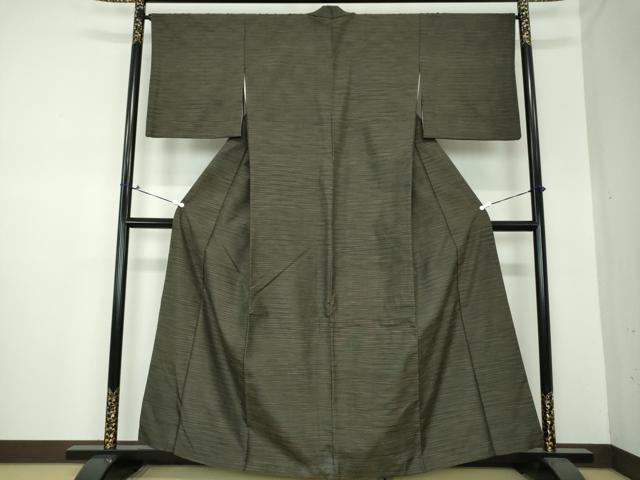 平和屋着物●上質な紬 横縞 正絹 逸品 DAAS3672ps