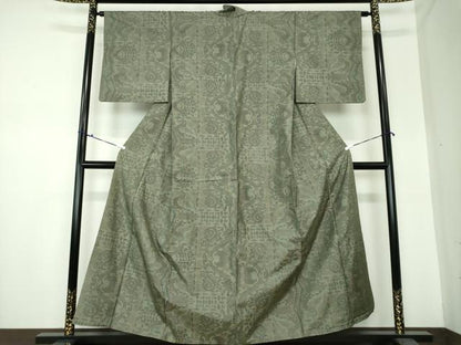 平和屋着物●本場大島紬　草花文　正絹　逸品　DAAS3678ps