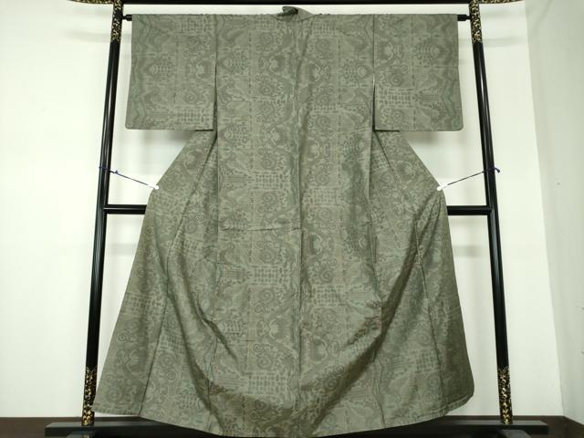 平和屋着物●本場大島紬　草花文　正絹　逸品　DAAS3678ps