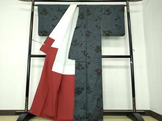 平和屋着物●本場大島紬 7マルキ 草花文 正絹 逸品 DAAS3697ps