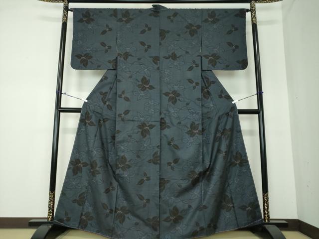 平和屋着物●本場大島紬 7マルキ 草花文 正絹 逸品 DAAS3697ps