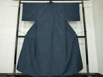 平和屋着物●本塩沢　110亀甲　幾何学文様　正絹　逸品　DAAS3699ps