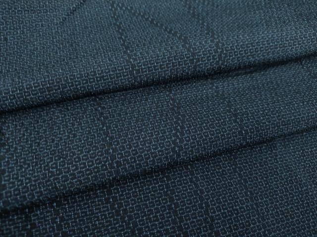 平和屋着物●本塩沢　110亀甲　幾何学文様　正絹　逸品　DAAS3699ps