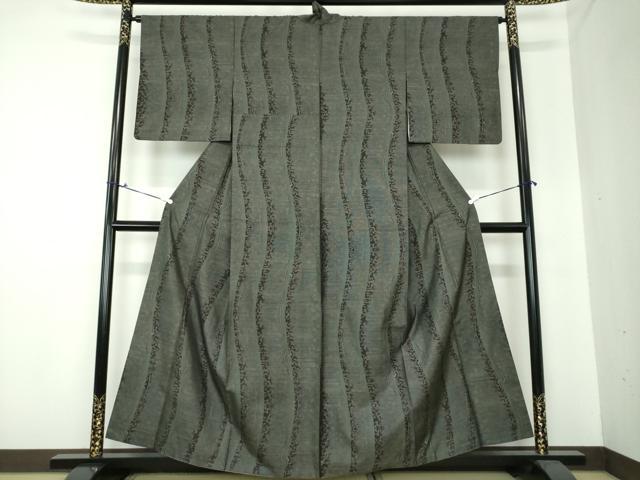 平和屋着物●本場大島紬　9マルキ　変わり縞　三越扱い　正絹　逸品　DAAS3700ps