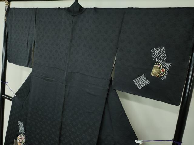 平和屋着物●訪問着　駒刺繍　絞り　色紙重ね花文　金彩　正絹　逸品　DAAS3705ps