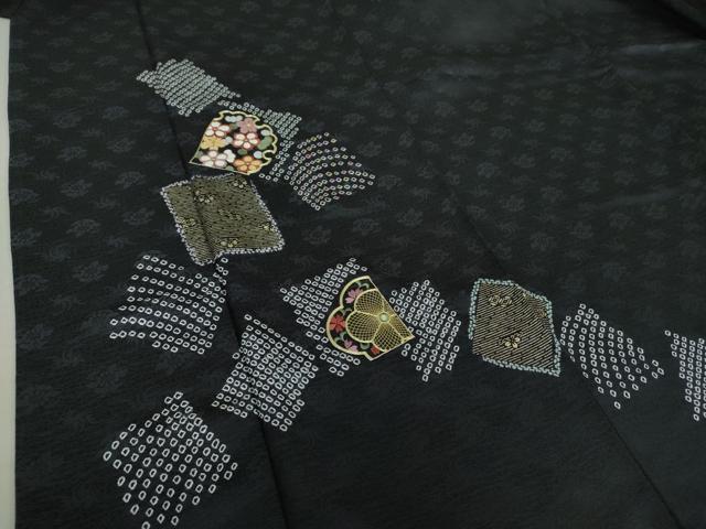 平和屋着物●訪問着　駒刺繍　絞り　色紙重ね花文　金彩　正絹　逸品　DAAS3705ps