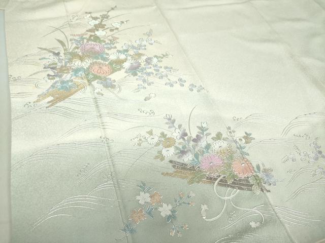 平和屋着物●金彩友禅　卓越技能者・名工・和田光正　訪問着　花筏　暈し染め　金銀彩　正絹　逸品　DAAS3713ps