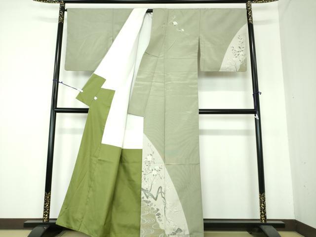 平和屋着物●本塩沢 訪問着 藤倉守正 やまだ織 流水枝梅 金彩 鈴乃屋扱い 正絹 逸品 DAAS3715ps