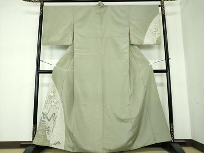 平和屋着物●本塩沢 訪問着 藤倉守正 やまだ織 流水枝梅 金彩 鈴乃屋扱い 正絹 逸品 DAAS3715ps