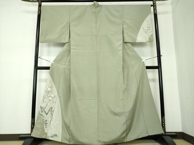 平和屋着物●本塩沢 訪問着 藤倉守正 やまだ織 流水枝梅 金彩 鈴乃屋扱い 正絹 逸品 DAAS3715ps