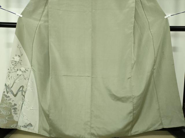 平和屋着物●本塩沢 訪問着 藤倉守正 やまだ織 流水枝梅 金彩 鈴乃屋扱い 正絹 逸品 DAAS3715ps