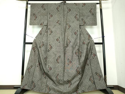 平和屋着物●本場大島紬 9マルキ 草花文 正絹 逸品 DAAS3723ps