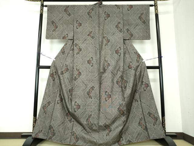 平和屋着物●本場大島紬 9マルキ 草花文 正絹 逸品 DAAS3723ps