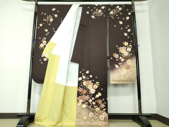 平和屋着物●豪華振袖 長襦袢(無双仕立て・半衿刺繍)・袋帯セット 刺繍 源氏香 雪輪舞桜 暈し染 金彩 やまと誂製 ロング丈 逸品 DAAS3734ps